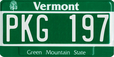 VT license plate PKG197