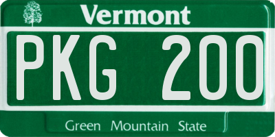 VT license plate PKG200