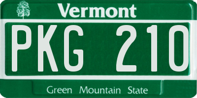 VT license plate PKG210