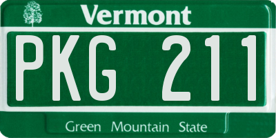 VT license plate PKG211