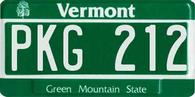 VT license plate PKG212