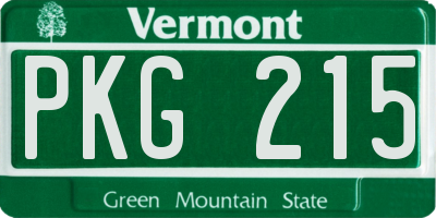VT license plate PKG215