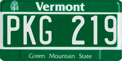 VT license plate PKG219