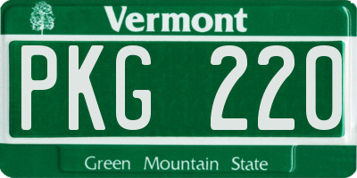 VT license plate PKG220