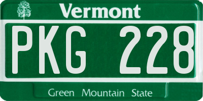 VT license plate PKG228