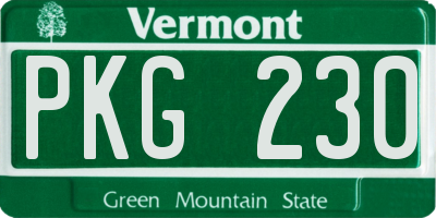 VT license plate PKG230