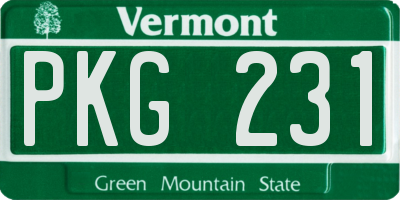 VT license plate PKG231