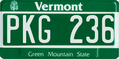 VT license plate PKG236