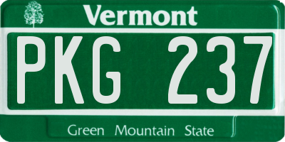 VT license plate PKG237