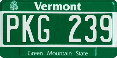 VT license plate PKG239