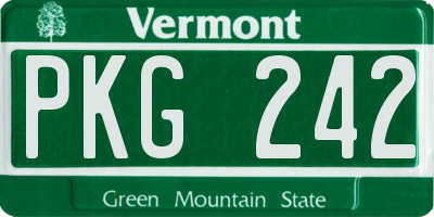 VT license plate PKG242