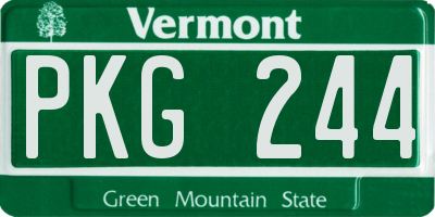 VT license plate PKG244