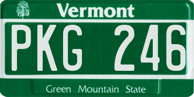 VT license plate PKG246