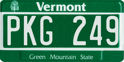 VT license plate PKG249