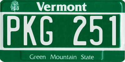 VT license plate PKG251