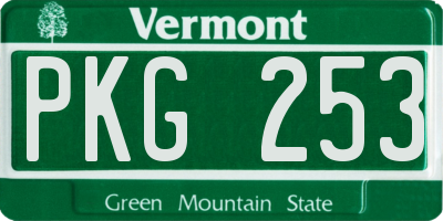 VT license plate PKG253