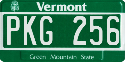 VT license plate PKG256