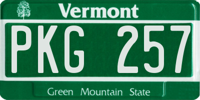 VT license plate PKG257