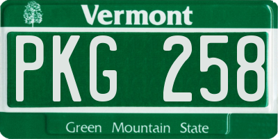 VT license plate PKG258
