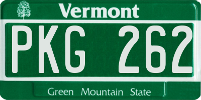 VT license plate PKG262