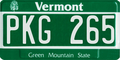 VT license plate PKG265