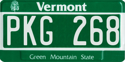 VT license plate PKG268