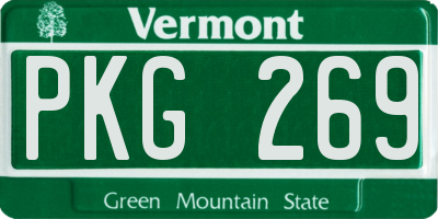 VT license plate PKG269