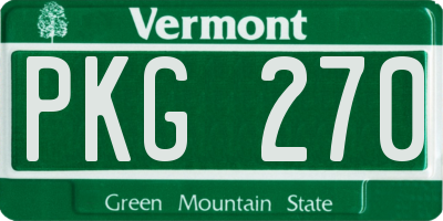VT license plate PKG270