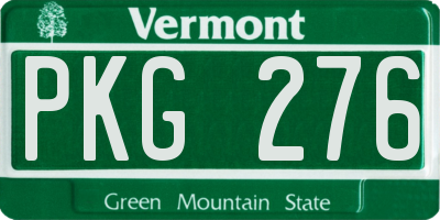 VT license plate PKG276