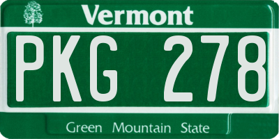 VT license plate PKG278
