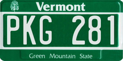 VT license plate PKG281