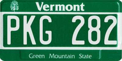 VT license plate PKG282