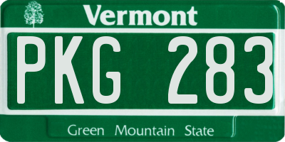 VT license plate PKG283