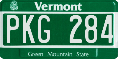 VT license plate PKG284