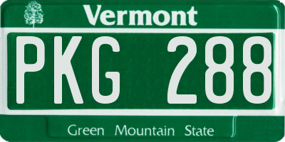 VT license plate PKG288