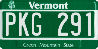 VT license plate PKG291