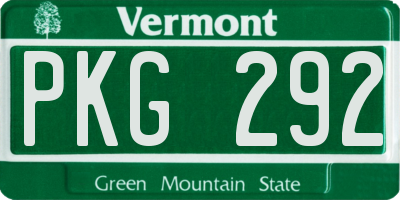 VT license plate PKG292