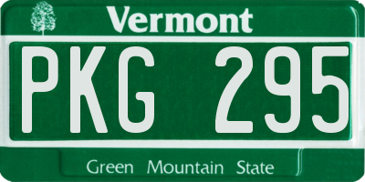 VT license plate PKG295