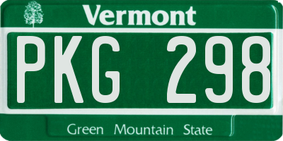 VT license plate PKG298
