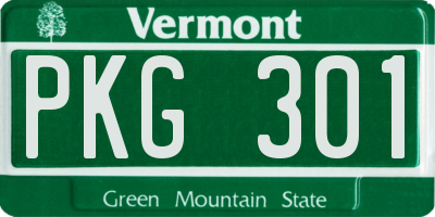 VT license plate PKG301