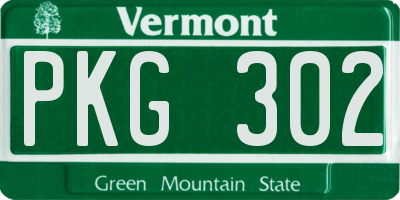 VT license plate PKG302