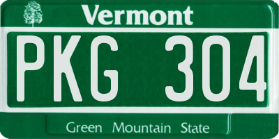 VT license plate PKG304