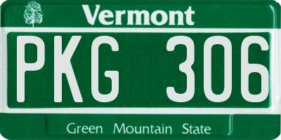 VT license plate PKG306