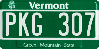 VT license plate PKG307