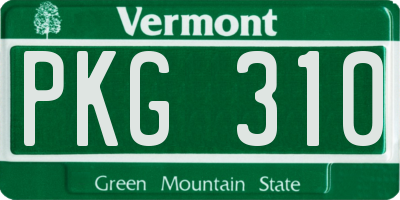 VT license plate PKG310