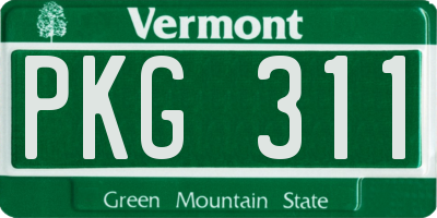 VT license plate PKG311