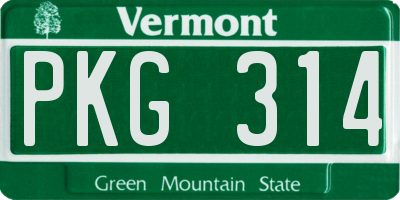 VT license plate PKG314