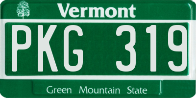 VT license plate PKG319