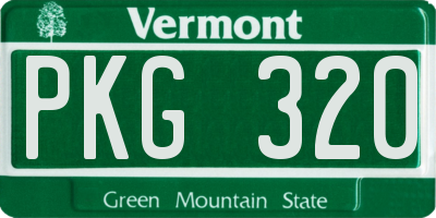 VT license plate PKG320