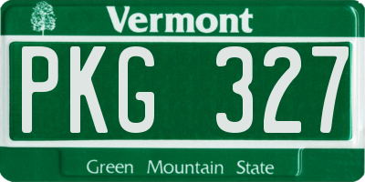 VT license plate PKG327